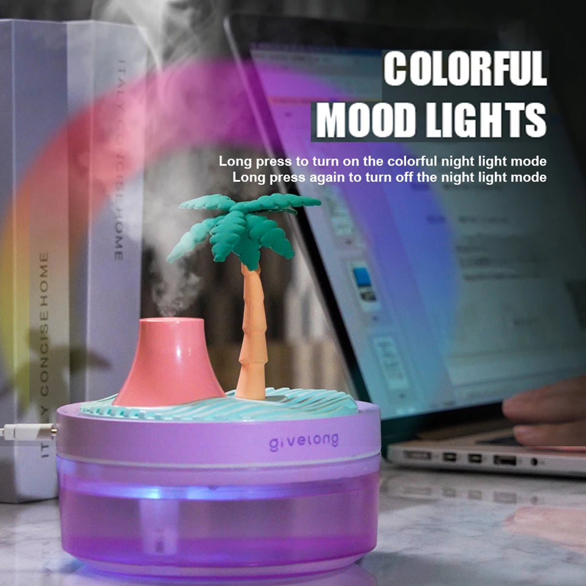 Landscape Air Humidifier Small Spray Hydration Household Silent Bedroom Desktop Car USB Aromatherapy Humidifiers Diffuser