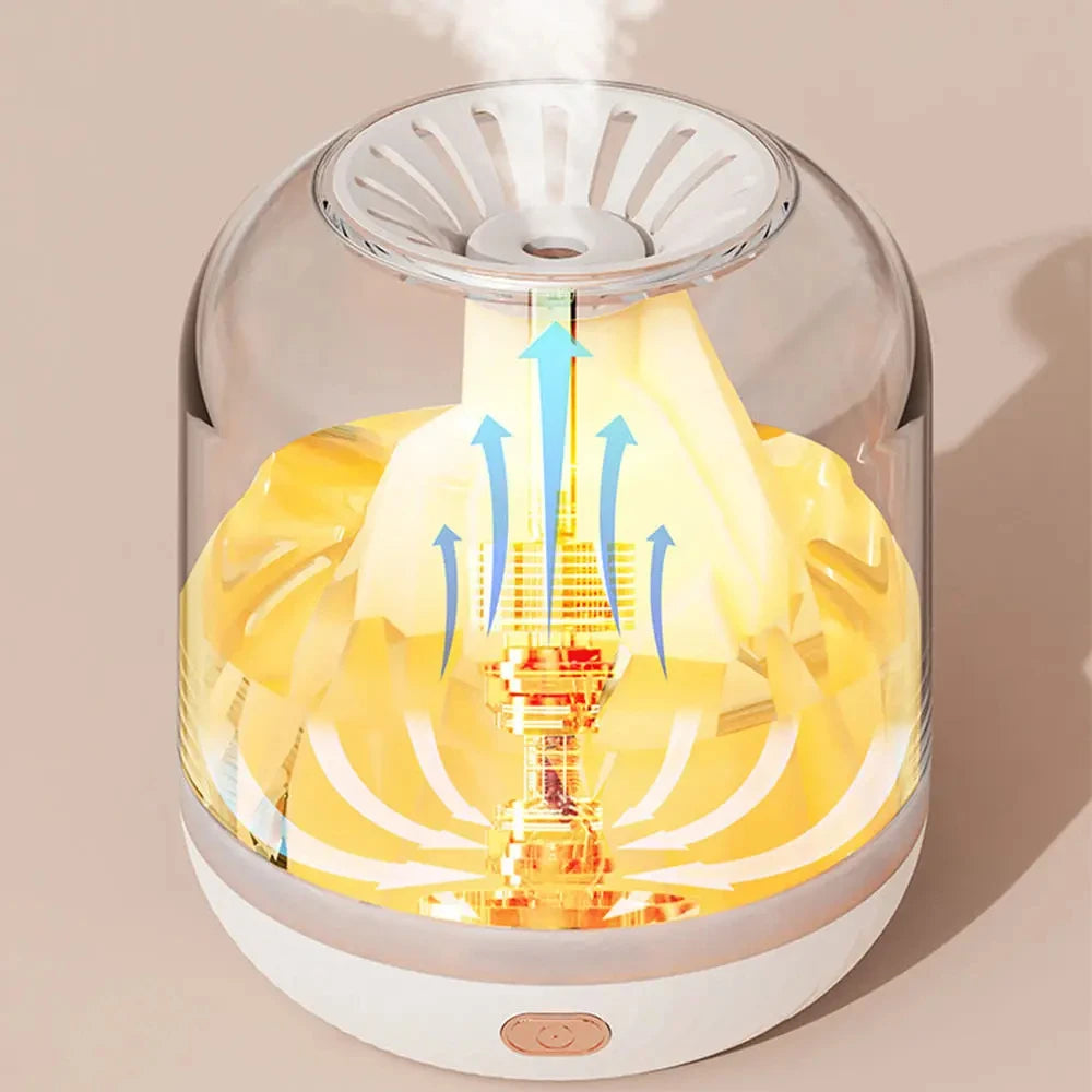 Colorful Simulation Flame 900ML Air Humidifier Fragrance Flame Humidification Intelligent Diffuser Atomizer Home Office Decor