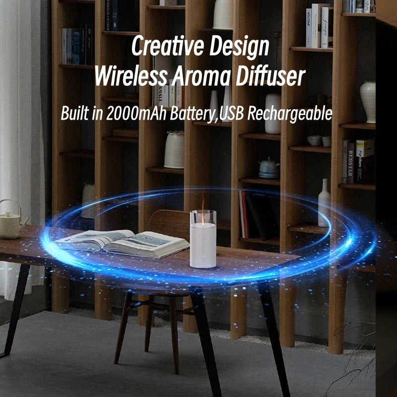 Creative Candle Light Aromatherapy Diffuser USB Charging Ultrasonic Cool Water Fragrance Air Humidifier Home Mini Aroma Diffuser