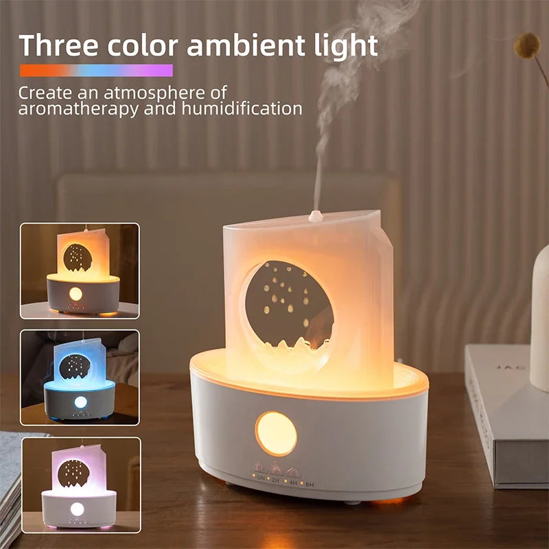 Rain Clouds Aroma Diffuser Air Humidifier Remote Control Ultrasonic Fragrance Atomizer with LED Nightlight Zen Raindrop Diffuser