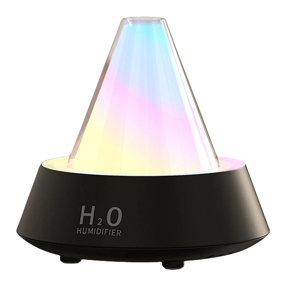 LED Volcano Flame Aromatherapy Diffuser with 7 Color Light Air Fresh Scented Oil Diffusers Humidifier USB Powered for Bedroom