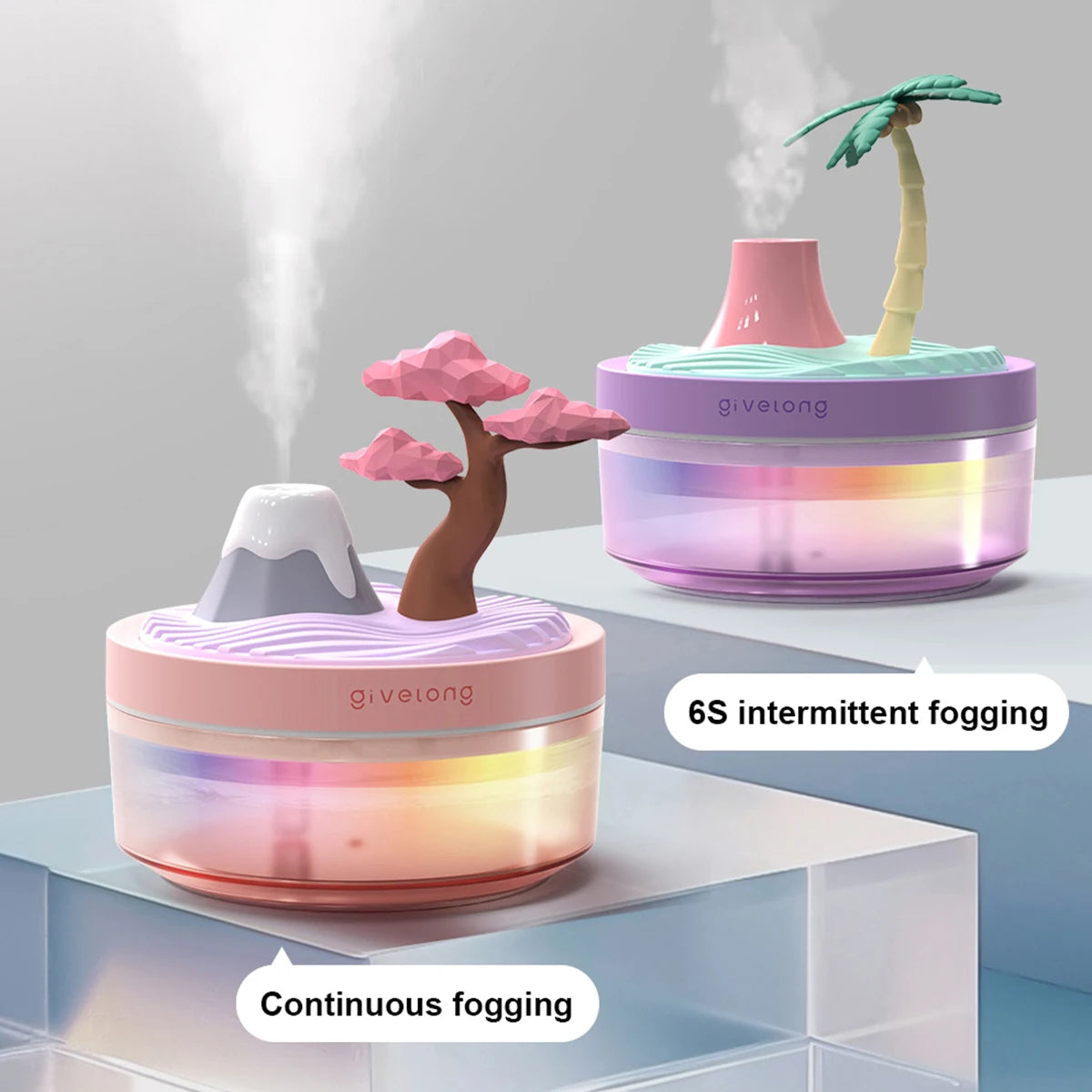 Landscape Air Humidifier Small Spray Hydration Household Silent Bedroom Desktop Car USB Aromatherapy Humidifiers Diffuser