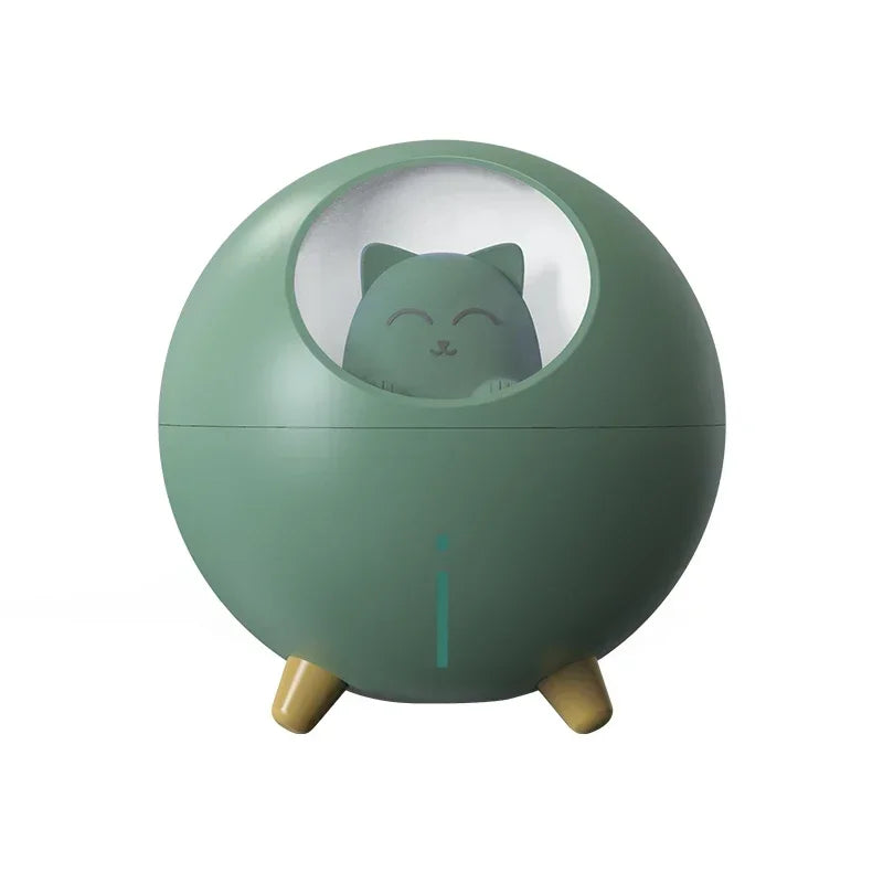 USB Mini Humidificador Diffusor Fogger Cute Planet Cat Air Humidifier Ultrasonic with Romantic Color LED Light