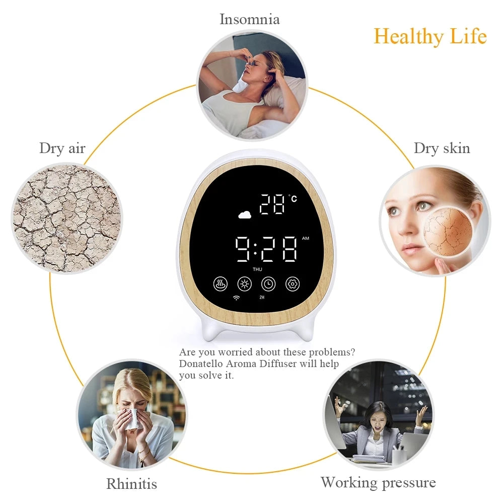 Tuya Smart WiFi Air Humidifier Essential Oil Diffuser With Alarm Time Clock Remote Control Aromatherapy Humidifiers Diffusers