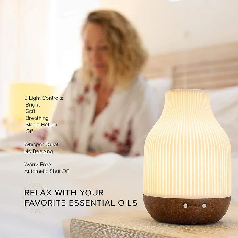 Essential Oil Diffuser Ceramic Diffuser 180ml Aromatherapy Humidifiers Diffuser With Auto Shut Off Function For Home Office Room