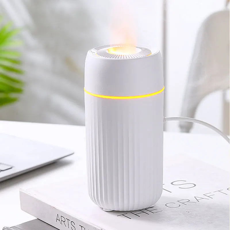 Air Humidifier Diffuser Electric Flame Light 100ml Car Home Humidification USB Ultrasonic Quiet Colorful Light Creative Cool