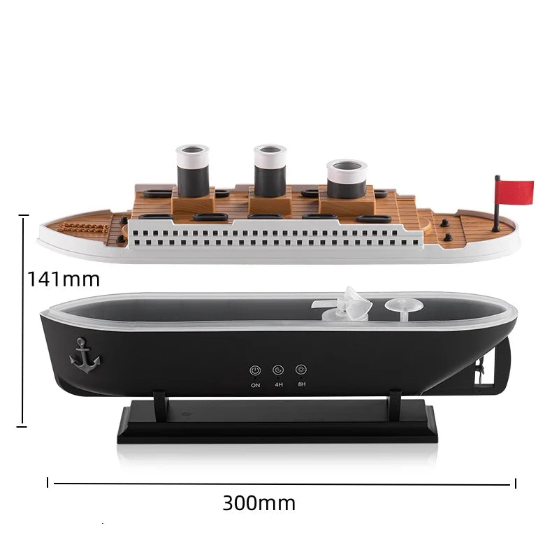 Luxury Ocean Liner Electric Aroma Air Humidifier Cruise Ship Model Aromatherapy Diffuser for Home Room Decorate Home Appliances