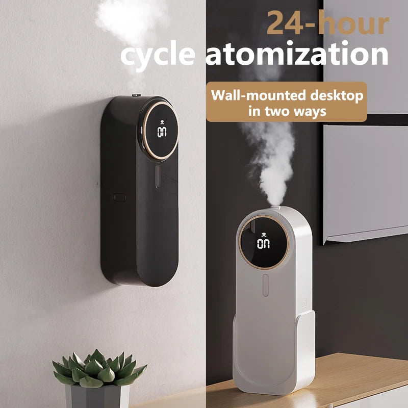 Wall-Mounted Aroma Diffuser LED Screen Air Freshener Humidifier Room Toilet Fragrance Essential Oil Diffuser with 1 Random Scent