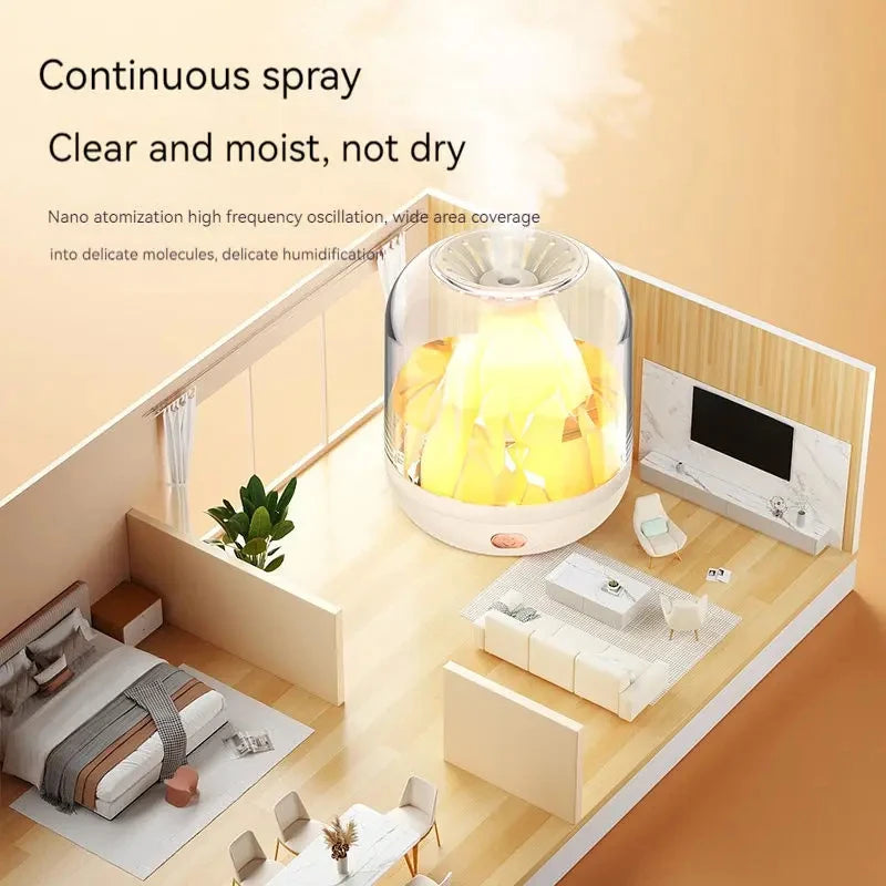 Colorful Simulation Flame 900ML Air Humidifier Fragrance Flame Humidification Intelligent Diffuser Atomizer Home Office Decor