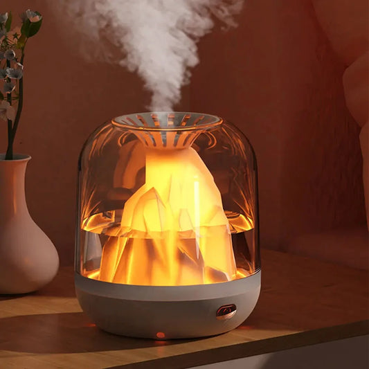 Colorful Simulation Flame 900ML Air Humidifier Fragrance Flame Humidification Intelligent Diffuser Atomizer Home Office Decor