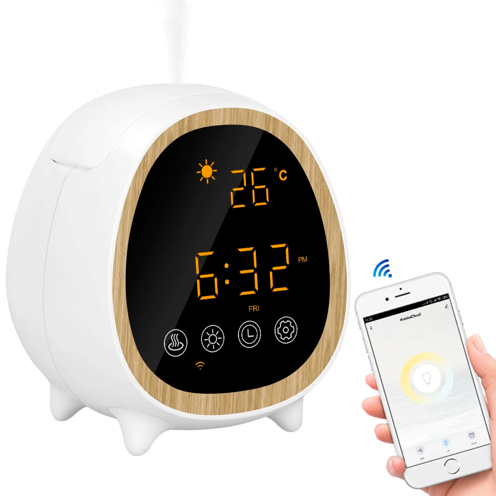 Tuya Smart WiFi Air Humidifier Essential Oil Diffuser With Alarm Time Clock Remote Control Aromatherapy Humidifiers Diffusers