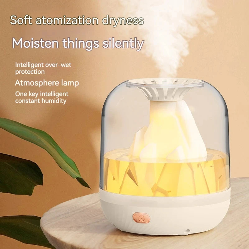 Colorful Simulation Flame 900ML Air Humidifier Fragrance Flame Humidification Intelligent Diffuser Atomizer Home Office Decor