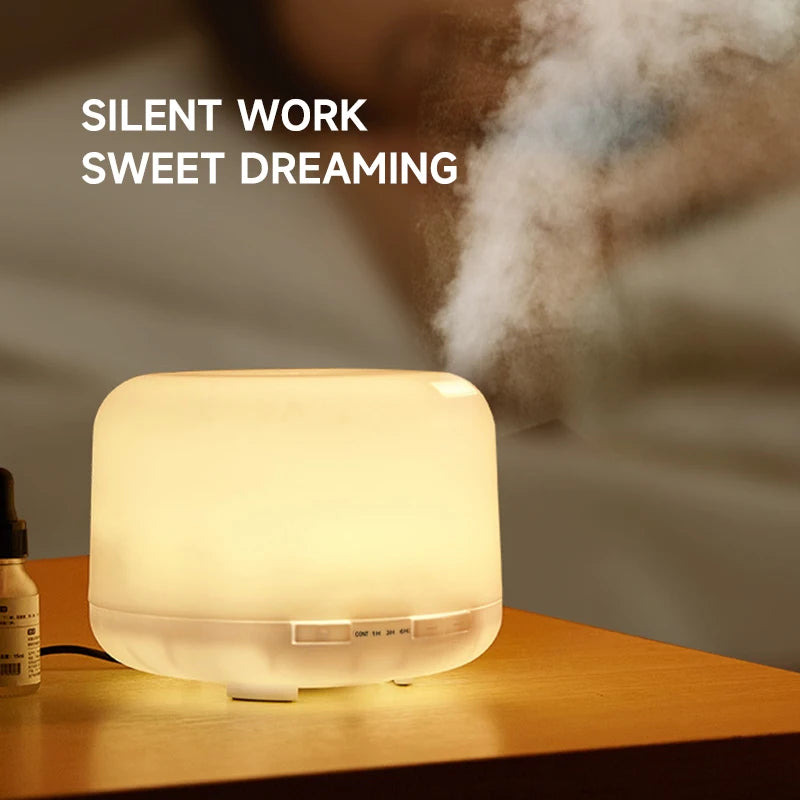 500ml Ultrasonic Air Humidifier Remote Control Essential Oil Diffuser Desktop Aroma Machine Scent Diffuser with LED Night Lights